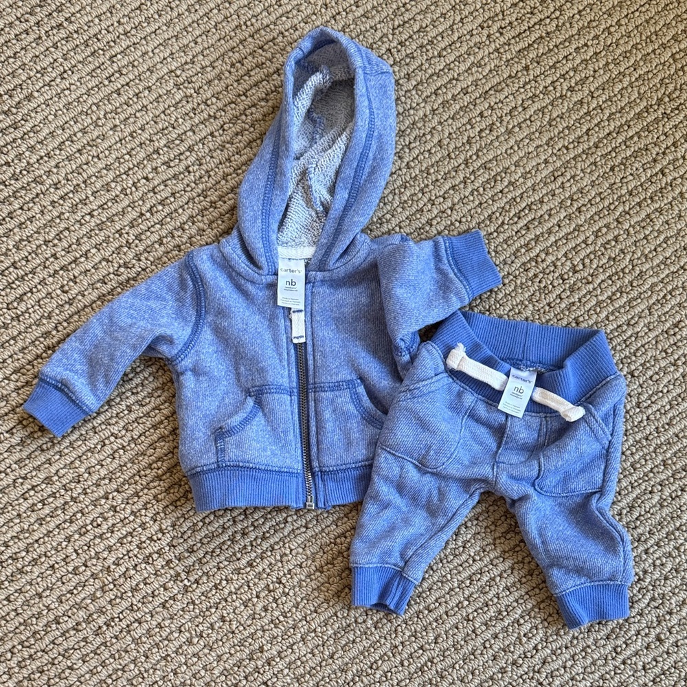 Carter's Soft Blue Newborn Hoodie